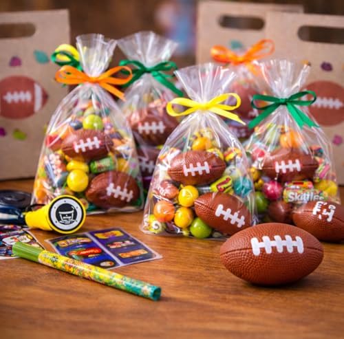 Side view comparison of the mini football next to everyday objects to highlight its compact size