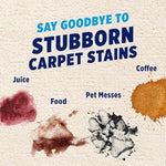 OxiClean concentrated carpet cleaner solution compatible with all steam cleaning machines.