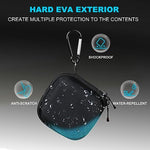 Lacdo shockproof storage pouch zipped closed with attached carabiner