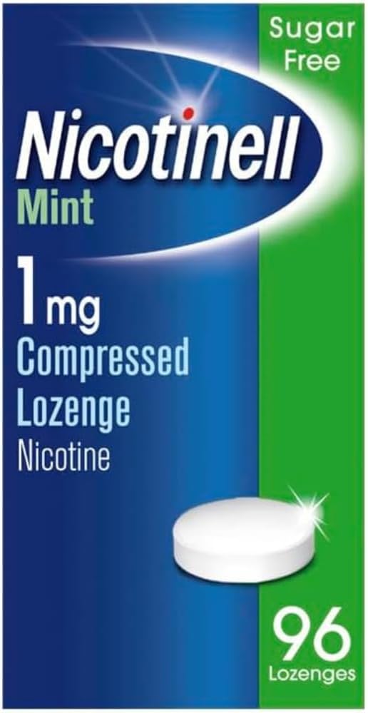 Nicotinell Nicotine Lozenges, Stop Smoking Aid, 1 mg, Sugar Free, Mint, 96-Pieces - Image 1