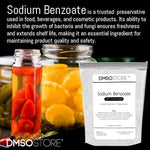 Pure food grade sodium benzoate preservative powder packaging back label instructions