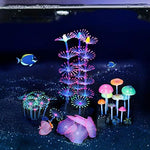 Close up view of the non toxic silicone branch coral and reef pedestal stand setup