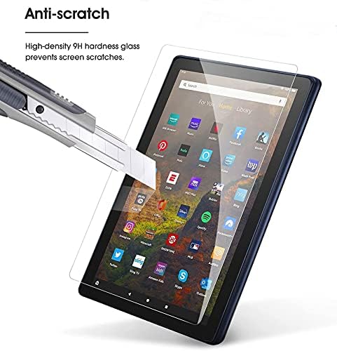 Close up view of tempered glass edges on Fire HD 10 tablet