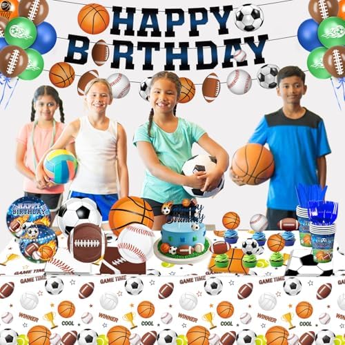 Linhaxm comprehensive sports party decoration kit components
