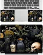 NXZGO dark botanical laptop decal cover protecting the outer lid of a modern fifteen inch device from surface scratches