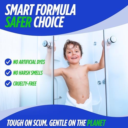 Oh Yuk 24 ounce bottle next to a clean glass shower partition illustrating professional results.