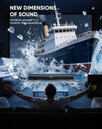 Saiyin soundbar wall mounted beneath a smart television