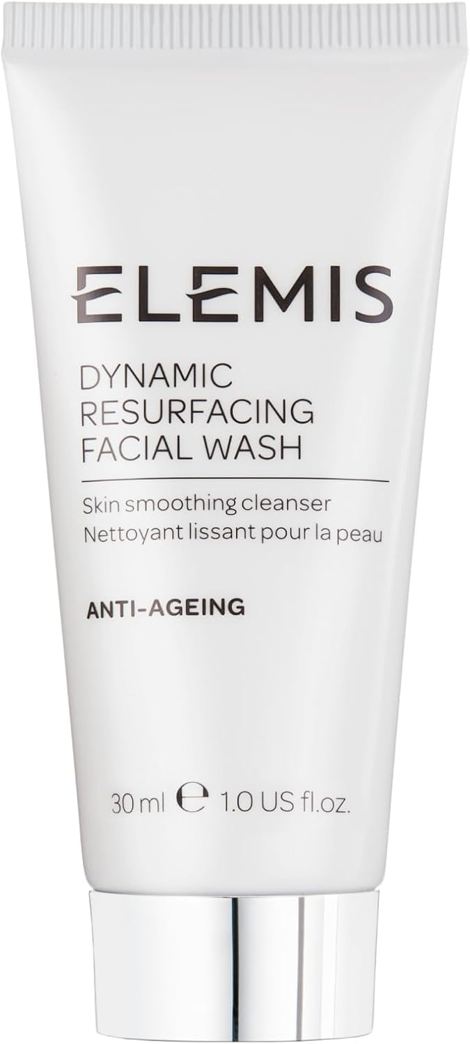 ELEMIS dynamic resurfacing facial wash product side view and instructions