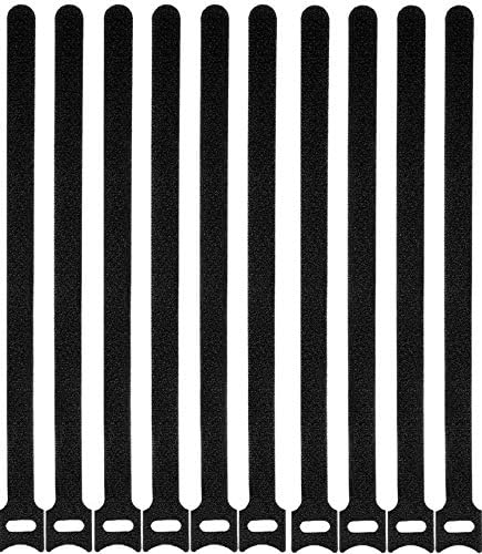 Pack of fifty durable black reusable wire wraps arranged neatly for home office organization