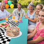 Three individual sheets of Irenare racing car party table covers neatly folded in their authentic import packaging.