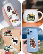 Close up of high definition equestrian themed stickers