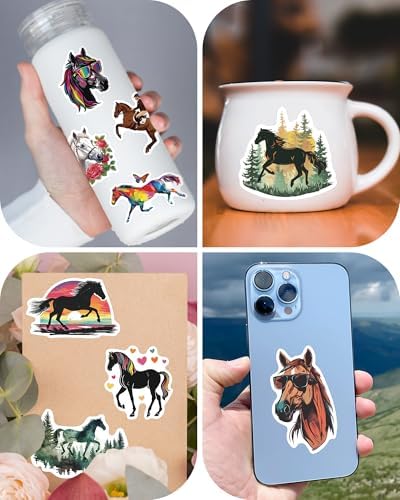 Close up of high definition equestrian themed stickers