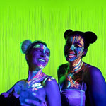 Mega-Loopolis UV reactive party decorations showcasing full dimension coverage of three point three by six point six feet