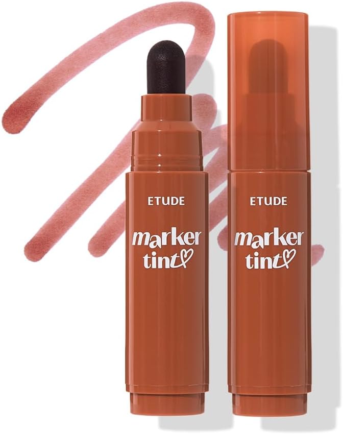 ETUDE Dear Darling Marker Tint #5 Pink Tangerine (5g) | Hydrating & Long Lasting Lip Stain | High Pigmented Lip Maker with Easy Drawing Tip | Korean Daily Lip Tint, Korean Makeup, Kbeauty - Image 10