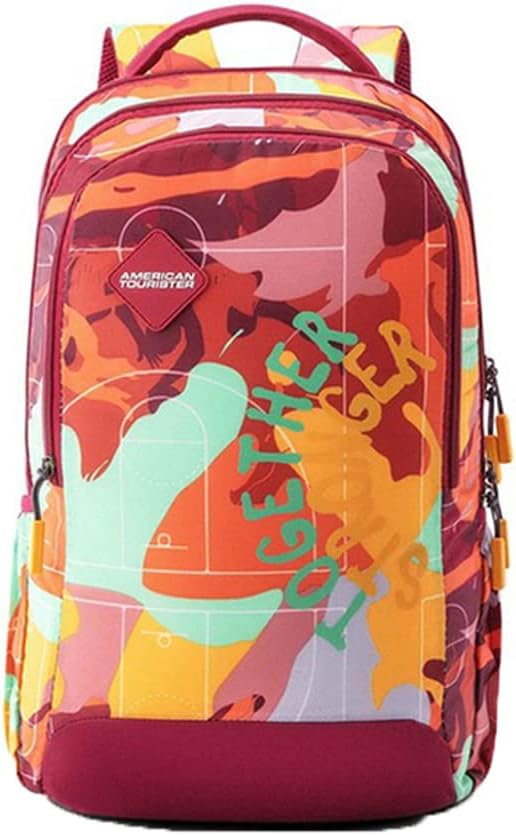 American Tourister Sest+ Polyester 2 Compartment Unisex Backpack (Red,Frsz) (Medium size) - Image 1