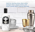 Polished silver tray and brass candle holders showcasing the radiant long lasting shine after application.
