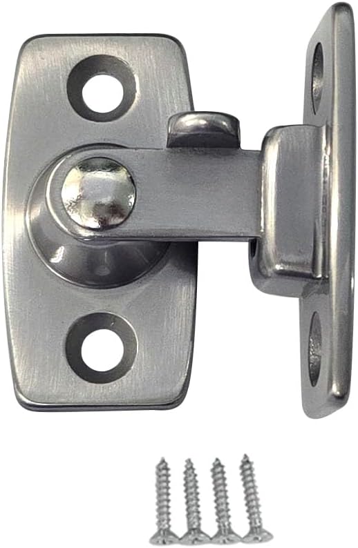 Heavy Forged Solid Brass Door Latch, 90 Degree Right Angle Door Latch Buckle for Doors & Windows, Small, 1.75", Satin Chrome, 1 Pack, Made in Taiwan - Image 12