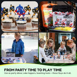 Kaskey Kids NHL hockey action figures being used as creative cake toppers for a sports themed birthday party.