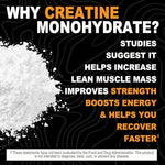 It's Just! Creatine Monohydrate 500g tub nutritional label details