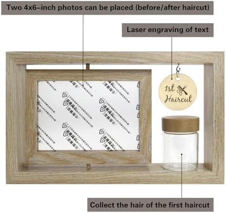 Liannan milestone frame displaying before and after four by six pictures of a baby boy.