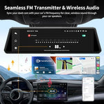 Close up of Jomise mirror dash cam camera lens