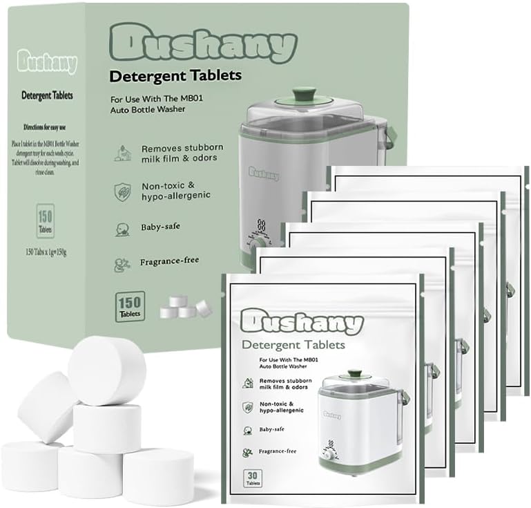 Mamouris descaling detergent tablets 150 pieces front view of the packaging for automatic baby bottle washers