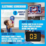Jesser mini basketball hoop mounted over a bedroom door