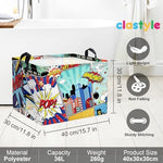 Clastyle comic book style superhero toy storage box filled with children books