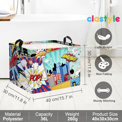 Clastyle comic book style superhero toy storage box filled with children books