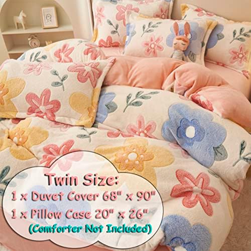 LMONMOO kawaii floral bedding set styled inside a modern girl bedroom environment