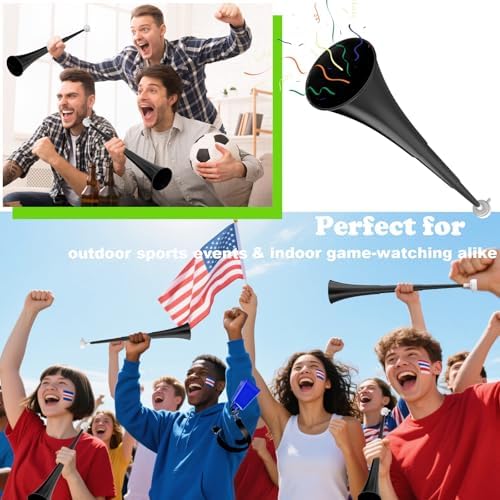 Collapsible plastic stadium horn showing retracted size