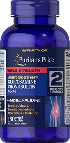 Puritans Pride Triple Strength Glucosamine, Chondroitin & MSM Joint Soother-180 Caplets - Image 2