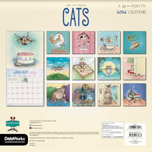 2026 Gary Patterson - Cats Wall Calendar - Image 5