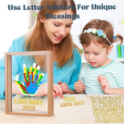 Baby hand and footprint kit clear sheets stacking process