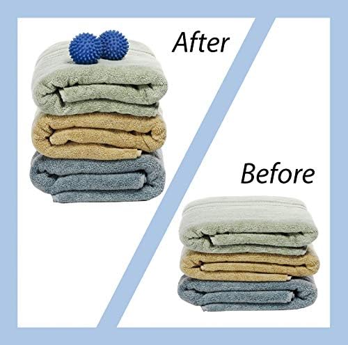 Whitmor dryer balls being used in a dryer drum to separate wet clothes.