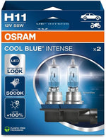 Osram Cool Blue Intense H11 headlight bulbs front view