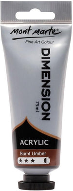 Mont Marte Dimension Acrylic Burnt Umber front view tube packaging