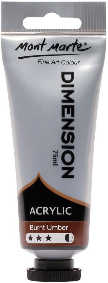 Mont Marte Dimension Acrylic Burnt Umber front view tube packaging