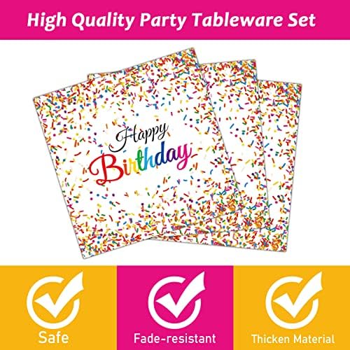 High absorbency 3-ply party napkins with Happy Birthday text