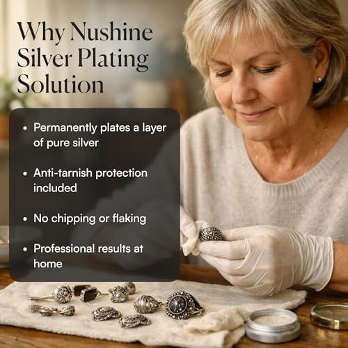 Before and after effect of Nushine silver plating on worn bronze.