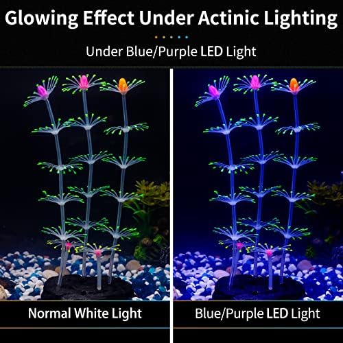 Uniclife green strip coral ornament swaying in aquarium water
