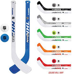 Close-up view of the pre-curved Shot Zone textured blades on the Franklin Sports mini sticks.