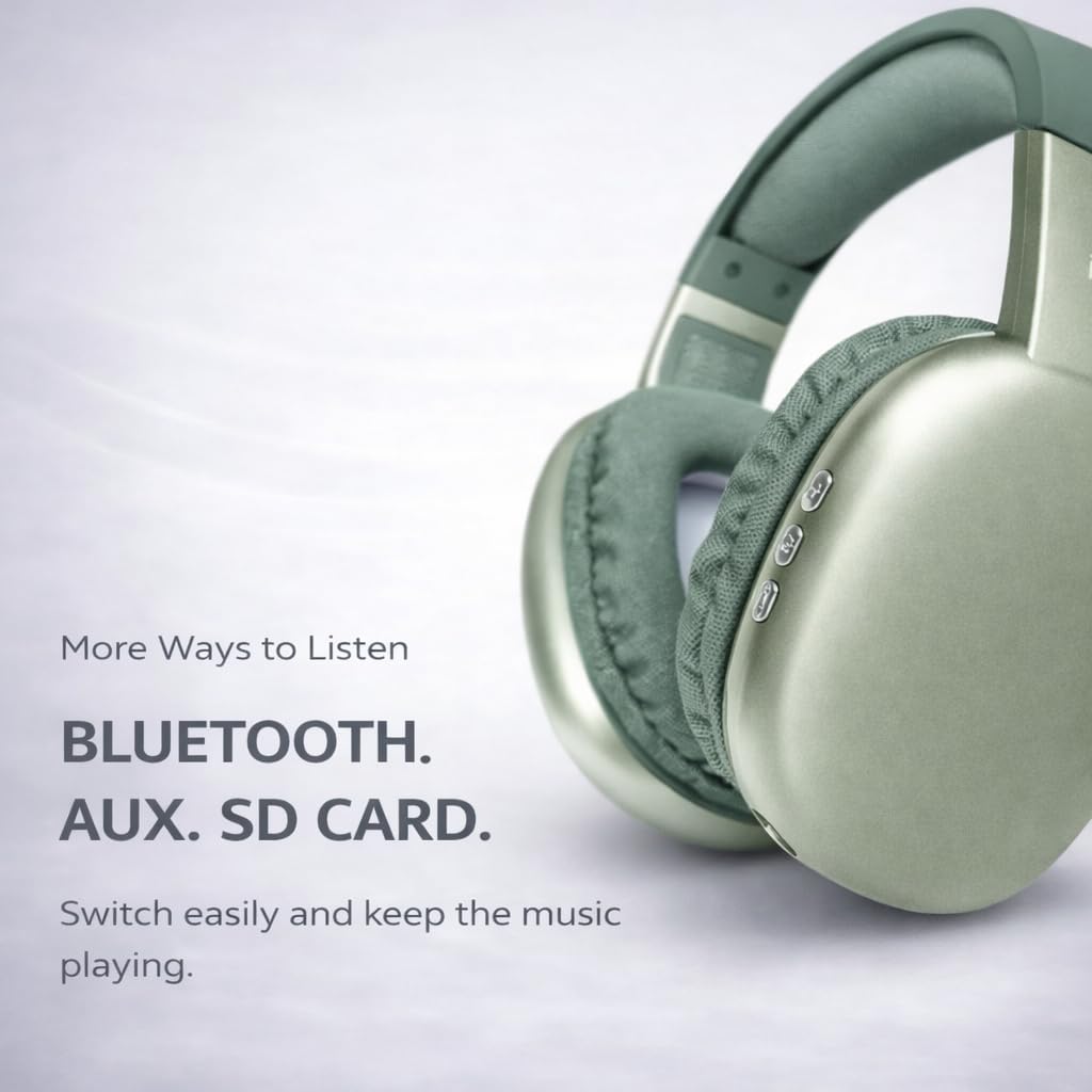 IJOY Ultra green over-ear headphones packaging and accessories