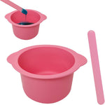 KVZVK silicone wax bowl liner and spatula pink front view