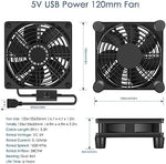 Qirssyn USB electronics fan showcasing the inline multi speed controller switch with low medium high options.