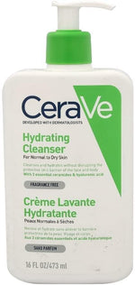 CeraVe Hydrating Cleanser creamy texture dispensed on hand