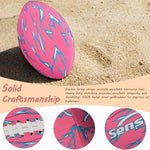 Family playing catch with the Senston waterproof durable football at the beach