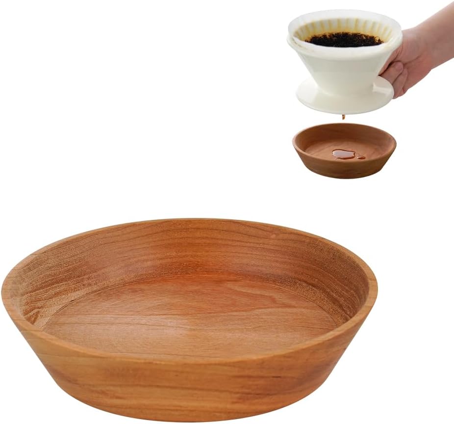 Watchget coffee drip tray front view wood pour over accessory