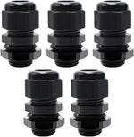 NPT Cable Glands 1/4" 3/8" 1/2" 3/4" 1"- 52 Pack Black Plastic Waterproof IP68 Adjustable 3-25mm Cable Connectors Cable Gland Joints with Strain Relief Gaskets,with Durable PP Storage Case - Image 15