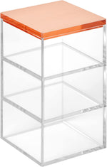 Moosy Life rose gold stackable makeup organizer front view